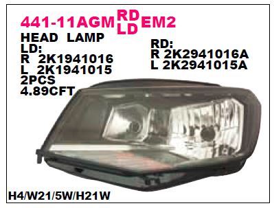 DEPO 44111AGLMLDEM2 — ÖN FAR SOL MOTORU UZERINDE SİYAH VOLKSWAGEN CADDY 15-