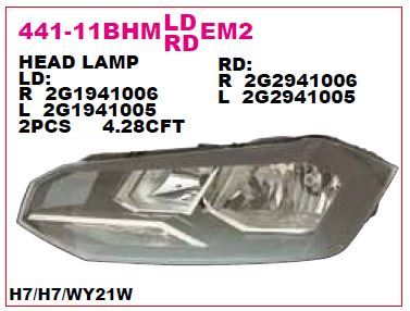 DEPO 44111BHRMLDEM2 — ÖN FAR SAĞ MOTORU UZERINDE VOLKSWAGEN POLO 17-