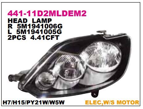 DEPO 44111D2RMLDEM2 — ÖN FAR SAĞ VW GOLF VI PLUS 09-13