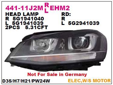 DEPO 44111J2LMLEHM2 — ÖN FAR SOL MOTORU UZERINDE XENONLU VOLKSWAGEN GOLF VII 13-