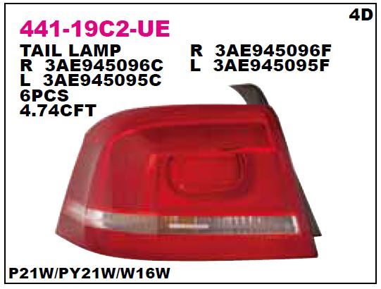 DEPO 44119C2RUE — STOP LAMBASI SAĞ VOLKSWAGEN PASSAT 11-