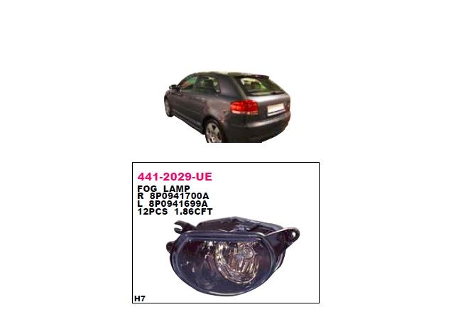 DEPO 4412029RUE — SİS LAMBASI SAĞ AUDI A3 03- / Q7