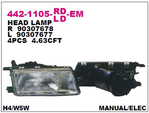 DEPO 4421105RLDEM — ÖN FAR SAĞ ELEKTRİKLİ OPEL VECTRA A 90-