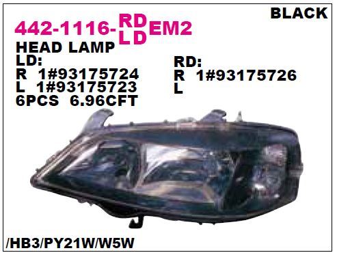 DEPO 4421116LLDEM2 — ÖN FAR SOL SİYAH ELEKTRİKLİ OPEL ASTRA G 98-