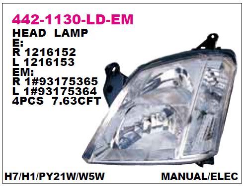 DEPO 4421130RLDEM — ÖN FAR SAĞ OPEL MERIVA 03-
