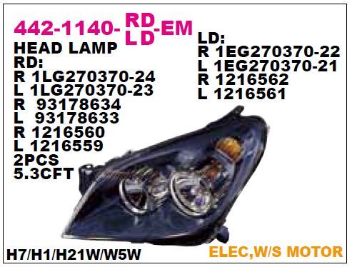 DEPO 4421140LLDEM — FAR SOL OPEL ASTRA H FUME MOTORU UZERINDE 04-13