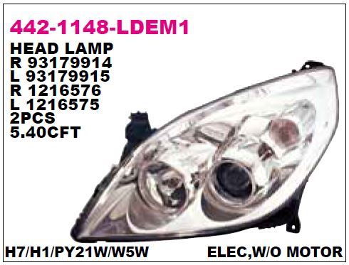 DEPO 4421148LLDEM1 — FAR SOL OPEL VECTRA C MAKYAJLI KROM HALOJEN 06-08