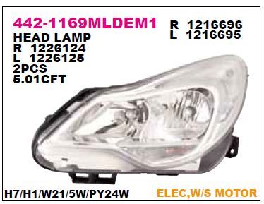 DEPO 4421169LMLEM1B — FAR SOL MOTORU UZERINDE KROM OPEL CORSA D 11- MAKYAJLI SİNYAL DUYU İLE BIRLIKTE