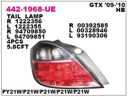 DEPO 4421968LUE — STOP LAMBASI SOL FUME HB ASTRA H 04-14