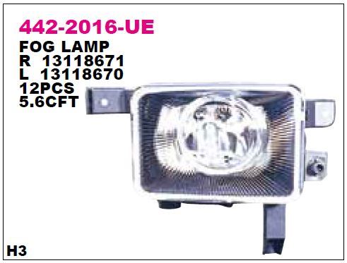 DEPO 4422016LUE — SİS FARI SOL OPEL CORSA C COMBO C MAKYAJLI 04-12