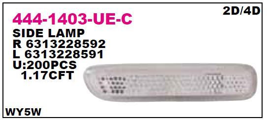 DEPO 4441403LUEC — ÇAMURLUK SİNYALİ (BMW E46 BEYAZ SOL E.M)