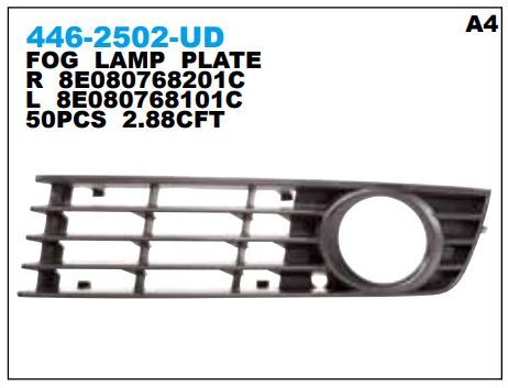 DEPO 4462502LUD — SİS FAR KAPAĞI SOL A4 00-04 (SİS FAR DELİKLİ)