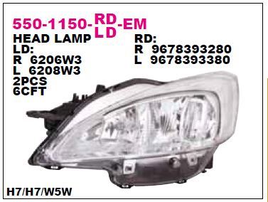 DEPO 5501150LLDEM — ÖN FAR SOL PEUGEOT 508 11-