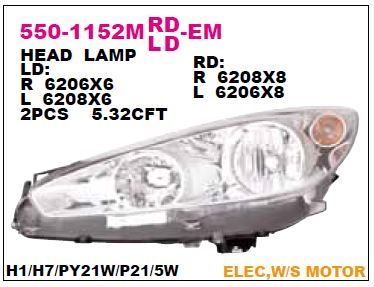 DEPO 5501152LMLDEM — ÖN FAR SOL MOTORLU PEUGEOT 308 11-