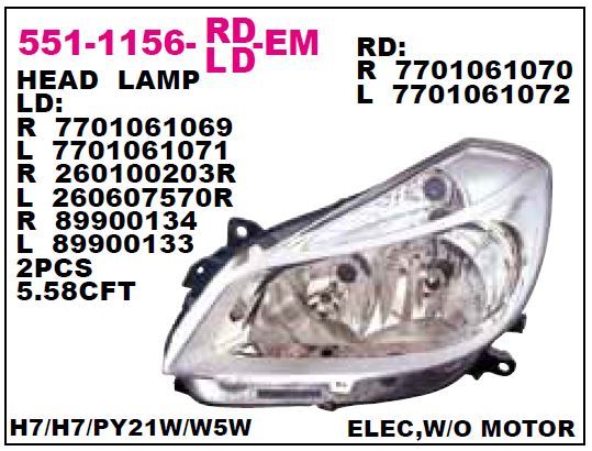 DEPO 5511156LLDEM — FAR SOL (KROM) CLIO III 05-