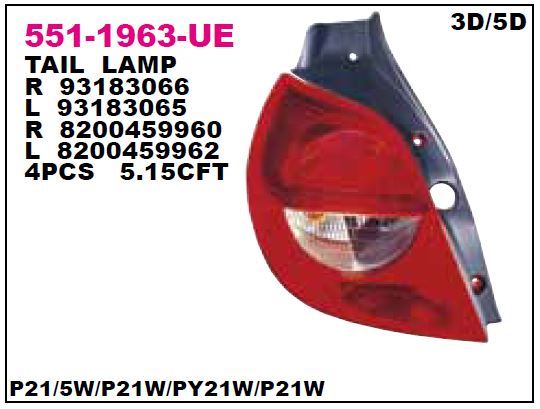 DEPO 5511963LUE — STOP LAMBASI SOL RENAULT CLIO HB 05-