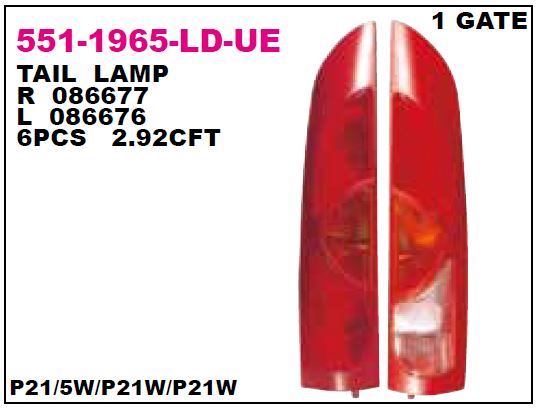 DEPO 5511965RLDUE — STOP LAMBASI SAĞ RENAULT KANGOO 97-02 TEK KAPI