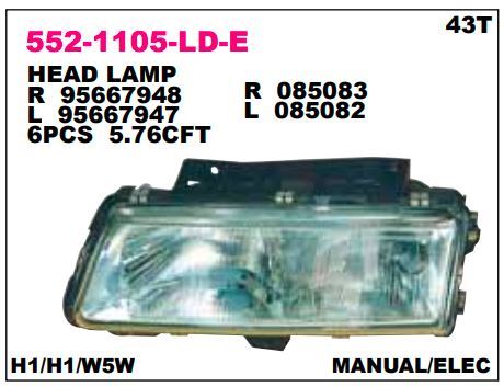 DEPO 5521105RLDE — ÖN FAR SAĞ CITROEN XANTIA 93-98