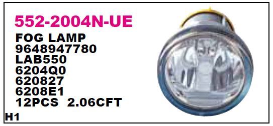 DEPO 5522004NUE — SİS LAMBASI SOL SAĞ CITROEN EXPERT / JUMPY / SCUDO / C2 03- XSARA 01- / C3 01-10