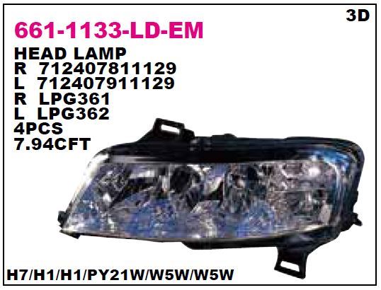 DEPO 6611133RLDEM — ÖN FAR SAĞ FIAT STILO 3 KAPI 01-
