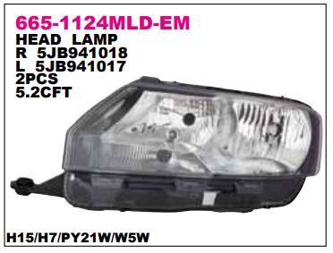 DEPO 6651124RMLDEM — ÖN FAR SAĞ SKODA RAPID 11-