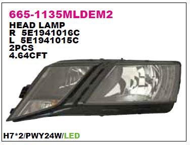 DEPO 6651135LMLDEM2 — ÖN FAR SOL SKODA OCTAVIA 17- LEDLİ TIP MOTORU UZERINDE