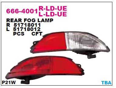 DEPO 6664001LLDUE — ARKA SİS FARI SOL FIAT PUNTO 05-09 / ALFAROMEO MITO 09-