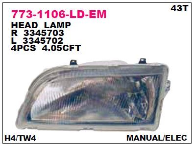 DEPO 7731106RLDEM — SAĞ FAR VOLVO (S40-V40) (96-00) (H4)