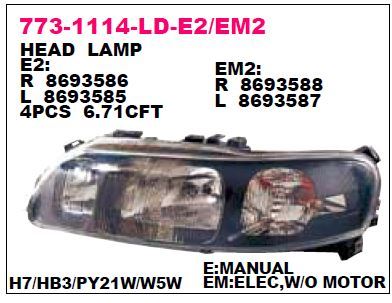 DEPO 7731114LLDEM2 — SOL FAR VOLVO (S60) (01-04)