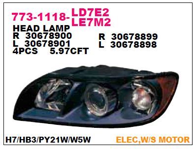 DEPO 7731118RLD7M2 — SAĞ FAR VOLVO (S40) (04-07) (FAR MOTORLU / SİYAH)