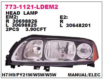 DEPO 7731121RLDEM2 — SAĞ FAR VOLVO (S60) (05-09) (FAR MOTORLU) (SİYAH)