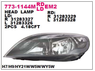 DEPO 7731144LMLDEM2 — SOL FAR VOLVO (V40) (13-) (SİYAH / FAR MOTORLU)