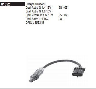 DODUCO 1552 — OKSİJEN SENSÖRÜ ASTRA G 1.4 16V 98-05 -ASTRA G 1.6 16V-VECTRA B 1.6 16V 95-02 -ASTRA 1.4 16V 98 >