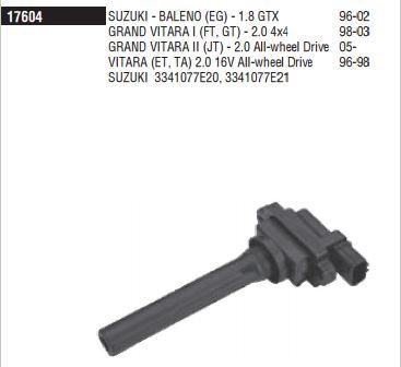 DODUCO 17604 — ATEŞLEME BOBİNİ (SUZUKI BALENO 1.8 96/02 / GRAND VITARA 2.0 98/05 / VITARA 2.0 96/99 )