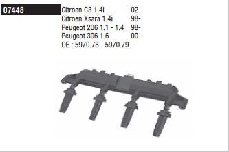DODUCO 7448 — ATESLEME BOBINI BEYAZ SOKET (PEUGEOT 106-206-307 / CITROEN C2-C3)