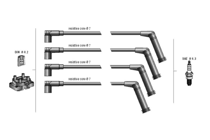 DODUCO 7678 — BUJİ KABLOSU HYUNDAI ACCENT 1.5 1.6 2000-2006 / ERA 1.4 2006- / ELANTRA 2000-2006