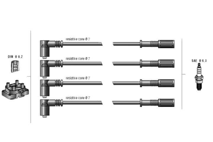 DODUCO 7683 — BUJİ KABLO SETİ (FIAT ALBEA PALIO PUNTO 1.2 94-)