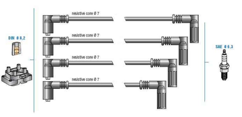 DODUCO 7825 — BUJİ KABLO TK TMPR 1.4-1.6 ENJ.-TİPO 1.6 93-96