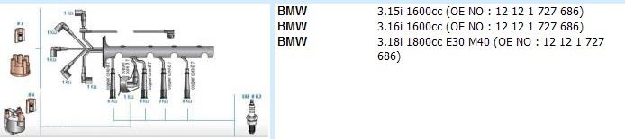 DODUCO 7833 — BUJI KABLO TK.E30 316I - 318I E34 518I M40 82 / 95