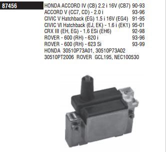 DODUCO 87456 — ATEŞLEME BOBİNİ ( HONDA CIVIC 92-95 1.5-1.6 / CIVIC 96-01 1.4-1.6 / CRV 97-01 / HRV 99-06 / ACCORD 90//ROVER