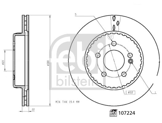 FEBI 107224 — M.BENZ W213 ARKA FREN AYNASI ARKA 0004231812