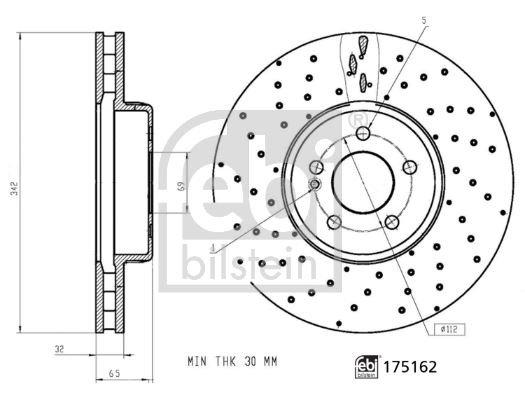 FEBI 175162 — FREN DİSKİ ÖN W205 A205 C205 S205 C257 W213 S213 14-