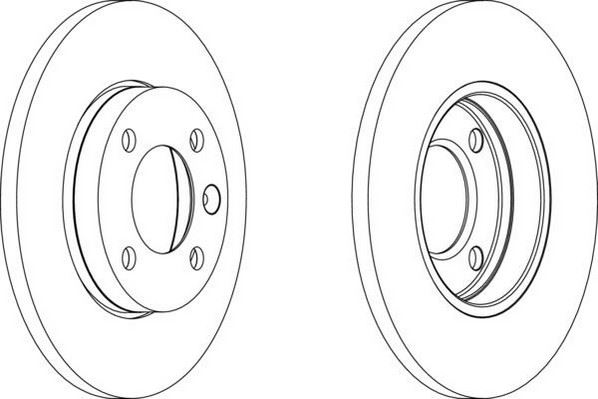 FERODO DDF103 — ÖN FREN DİSKİ-239X12 4×100 (VW CADDY 83-92 GOLF 75-98 PASSAT 74-88 POLO CLS 96-00)