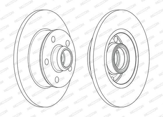 FERODO DDF266C1 — ARKA FREN DİSKİ-226X10 5×100 (VW GOLF 92-98 PASSAT 88-97 SEAT TOLEDO 92-99)