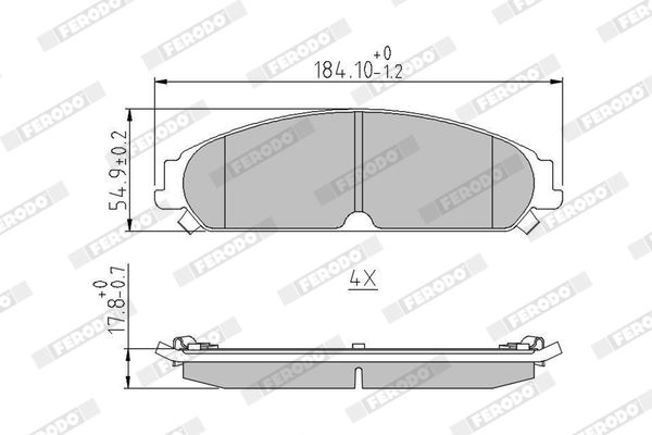 FERODO FDB4078 — DİSK BALATA ÖN CHRYSLER 300 C 3.5, 4.7, 2.7 09-2004-, 3.0CRD 09-2005-; 300 C TOURING 2.7,3.0