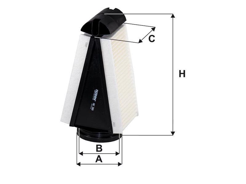 FILTRON AK381 — HAVA FILTRESI 105×262*81 MERCEDES OM651 W205 S205 C205 A205 C253 X253 OTOMOBIL