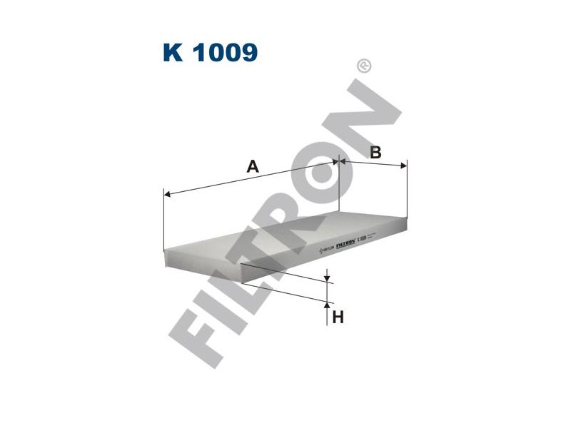 FILTRON K1009 — POLEN FILTRESI 412×145*25 OPEL VECTRA B 1.6I-16I 16V-1.8I 16V-2.0-2.0I 16V-2.5I V6-2.6I V6 95-02