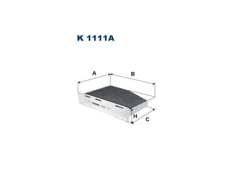 FILTRON K1111A — POLEN FİLTRESİ 213×273x58 KARBONLU VOLKSWAGEN CADDY III-JETTA III-PASSAT-TOURAN-GOLF V