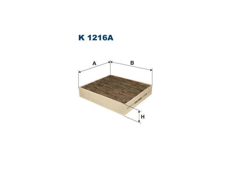 FILTRON K1216A — POLEN FİLTRESİ 178×203x40 KARBONLU MITSUBISHI COLT VI 04- SMART FORFOUR 04- ROADSTER 03-