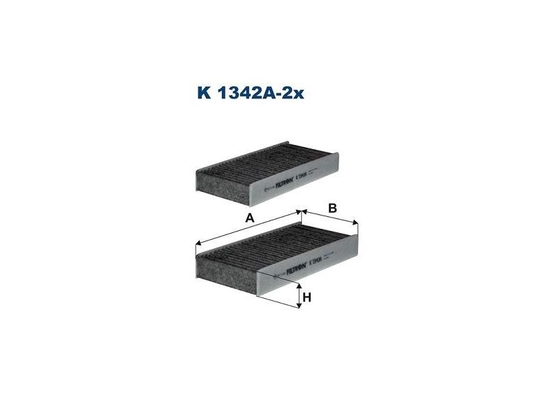 FILTRON K1342A2X — KABİN FİLTRESİ (POLEN) KARBONLU (2 AD.) BMW 2 SERİSİ F45, F46, F48 13-, MINI F54, F55, F56, F57 15-